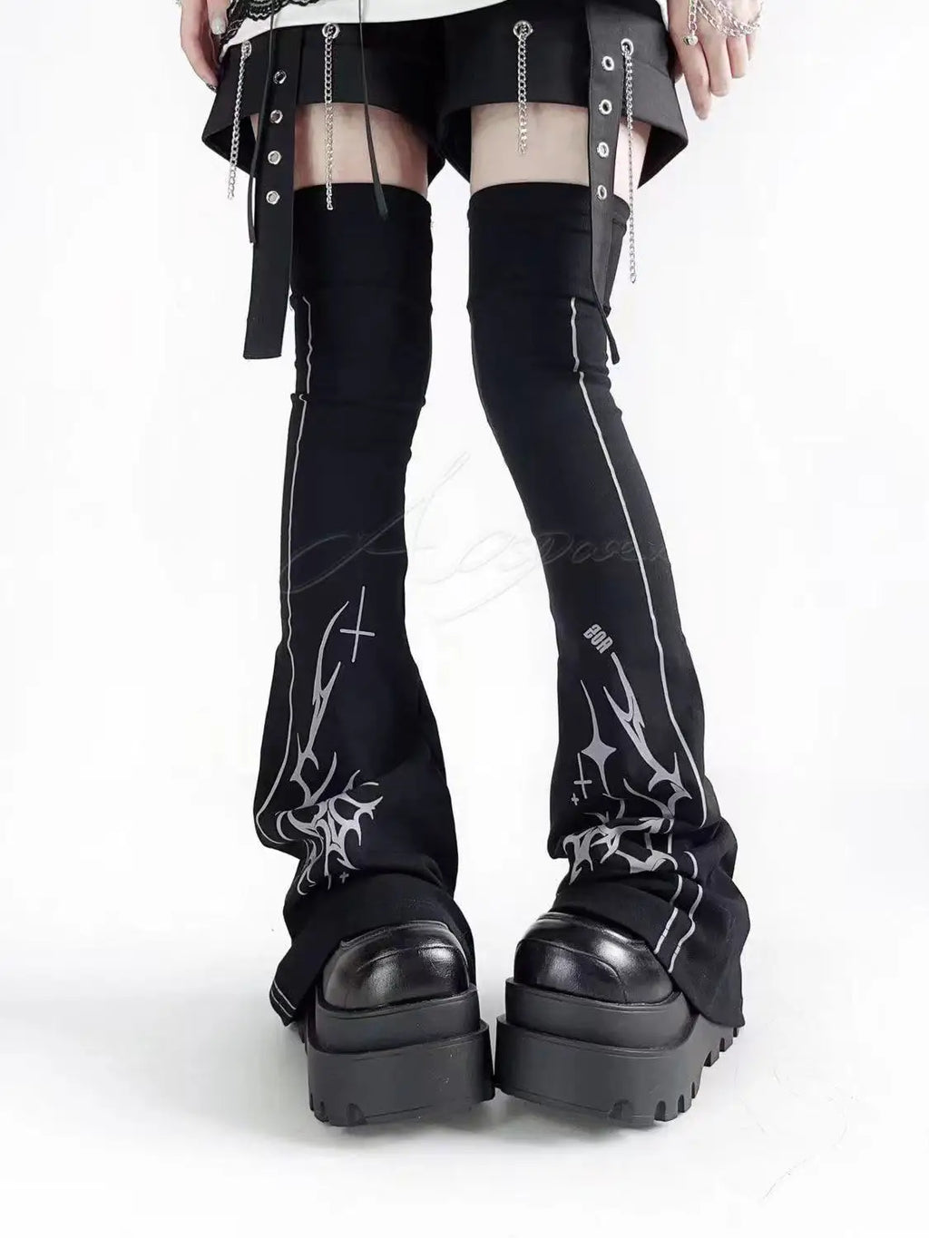 Jirai Kei Buckle & Lace Over-Knee Leg Warmers