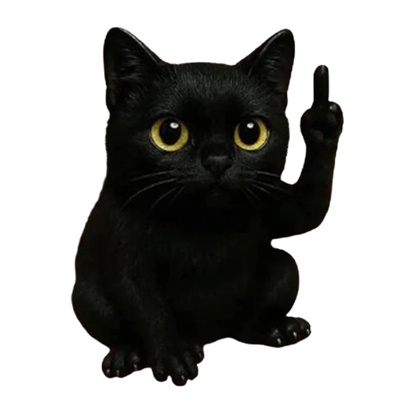 Funny Middle Finger Animal Statue Mini Dog Cat Figurine Desktop Ornament Resin Highland Cattle Frog Sculpture For Home Office