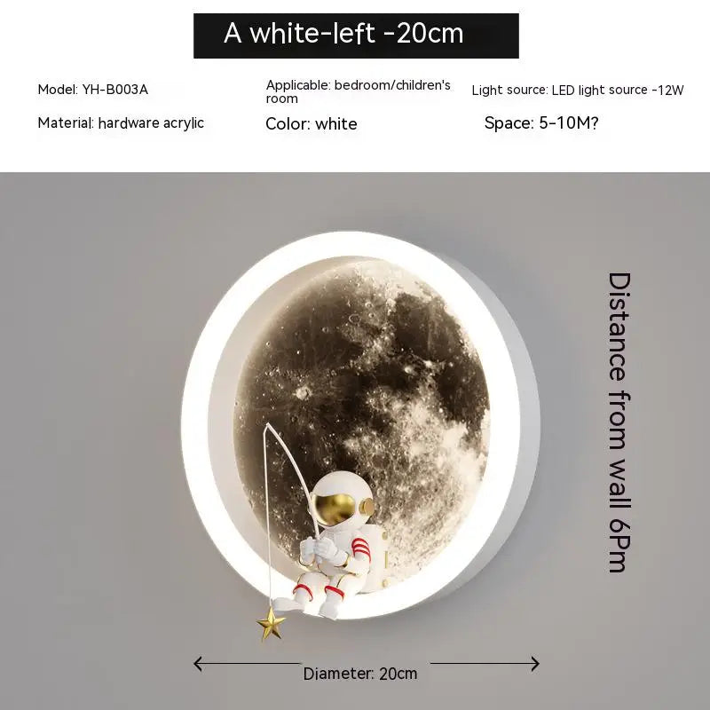 Astronaut Moon Bedside Wall Light