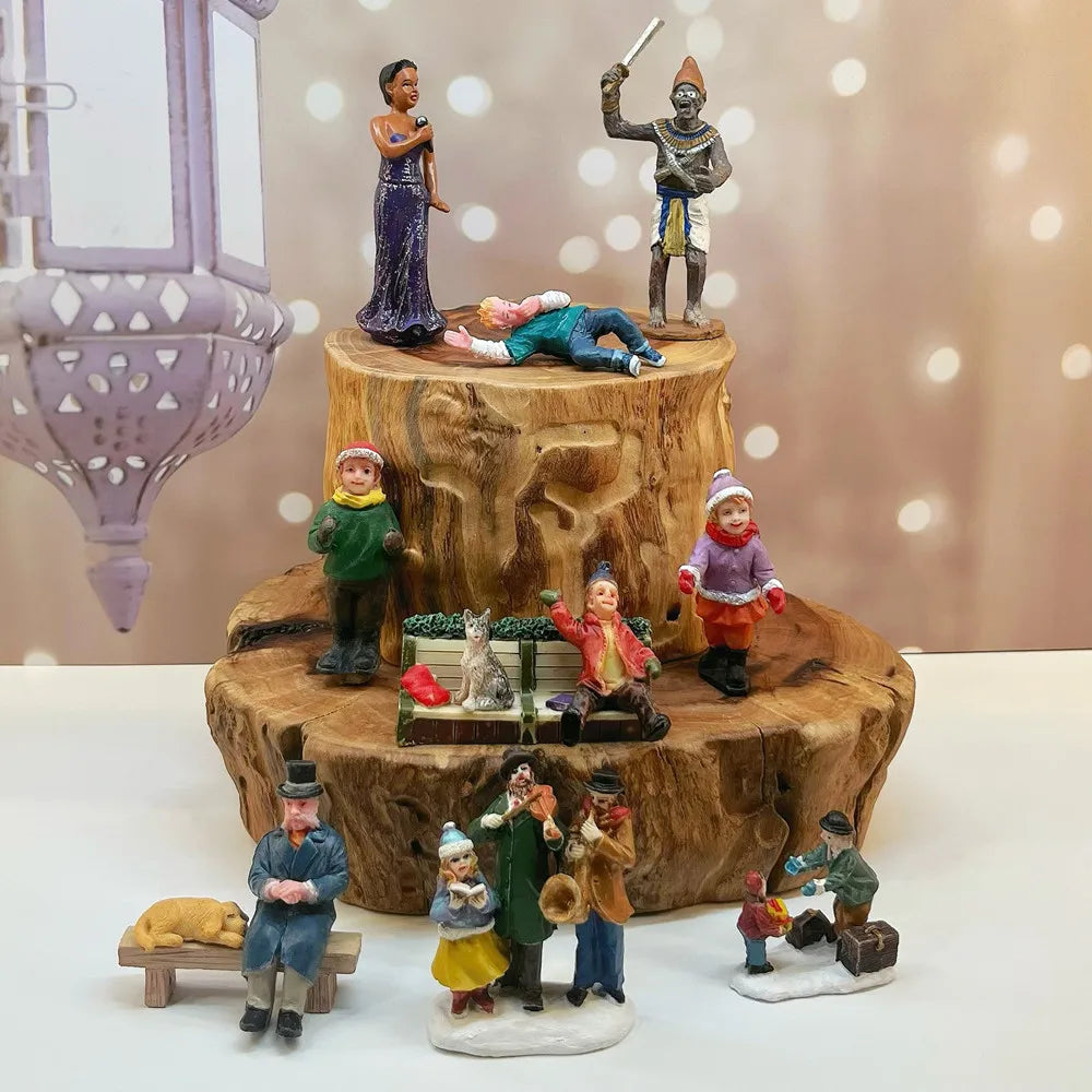 Miniature Resin Character Figurines, Multi-Style Tiny People Statues, Diorama Scene Layout Souvenir & Collectible