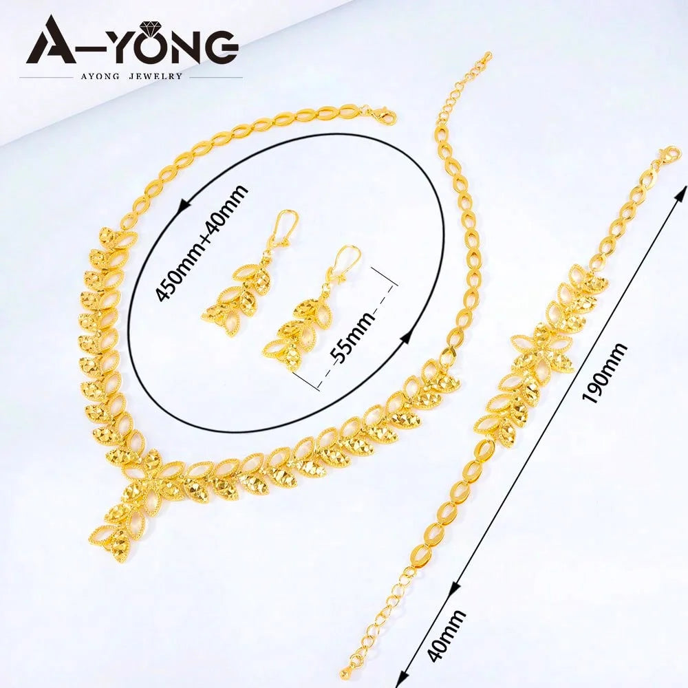 24K Gold-Plated Ethiopian-Inspired Bridal Jewelry Set