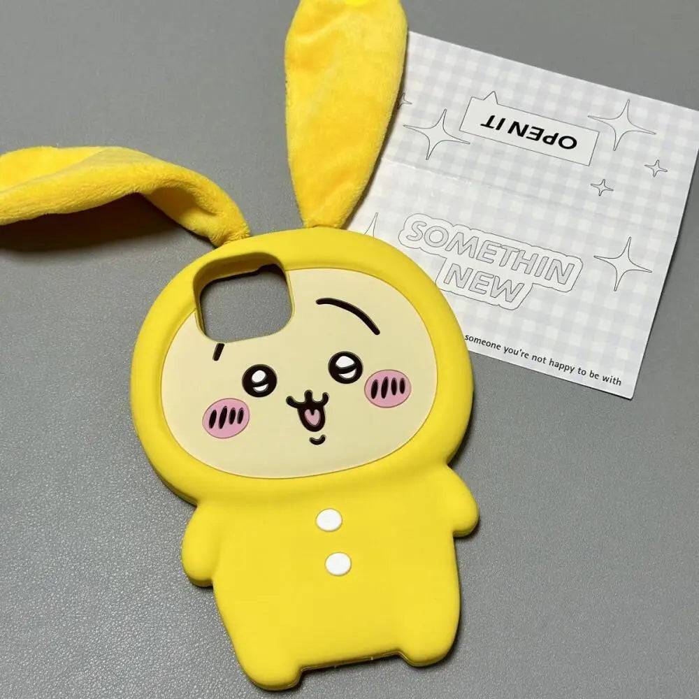 Kawaii Usagi Mobile Phone Case for Iphone17 16 15Promax Cute Chiikawa Protective Case Girl Cartoon Silicone Phone Case Anti-Fall