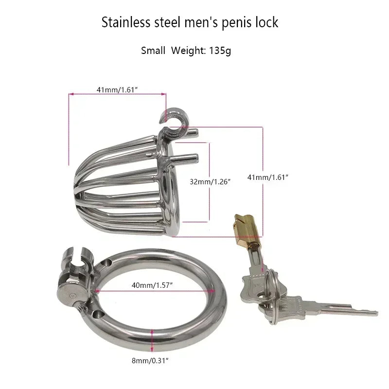 Stainless Steel Locking Chastity Cage