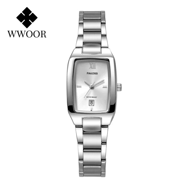WWOOR Fashion Women's Watch Waterproof Ladies Quartz Wristwatch Luxury Simple Stainless Steel Bracelet Watches Relogio Feminino