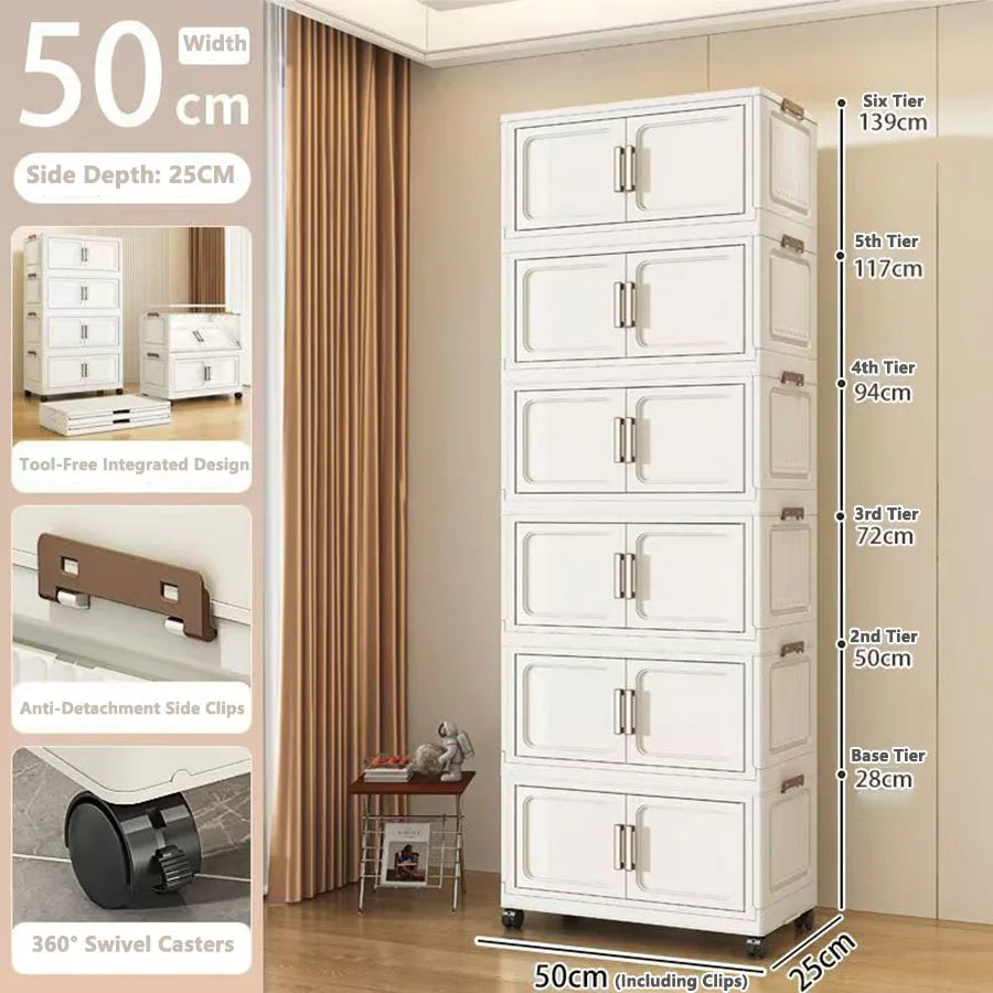 Foldable Multi-Drawer Storage Cabinet