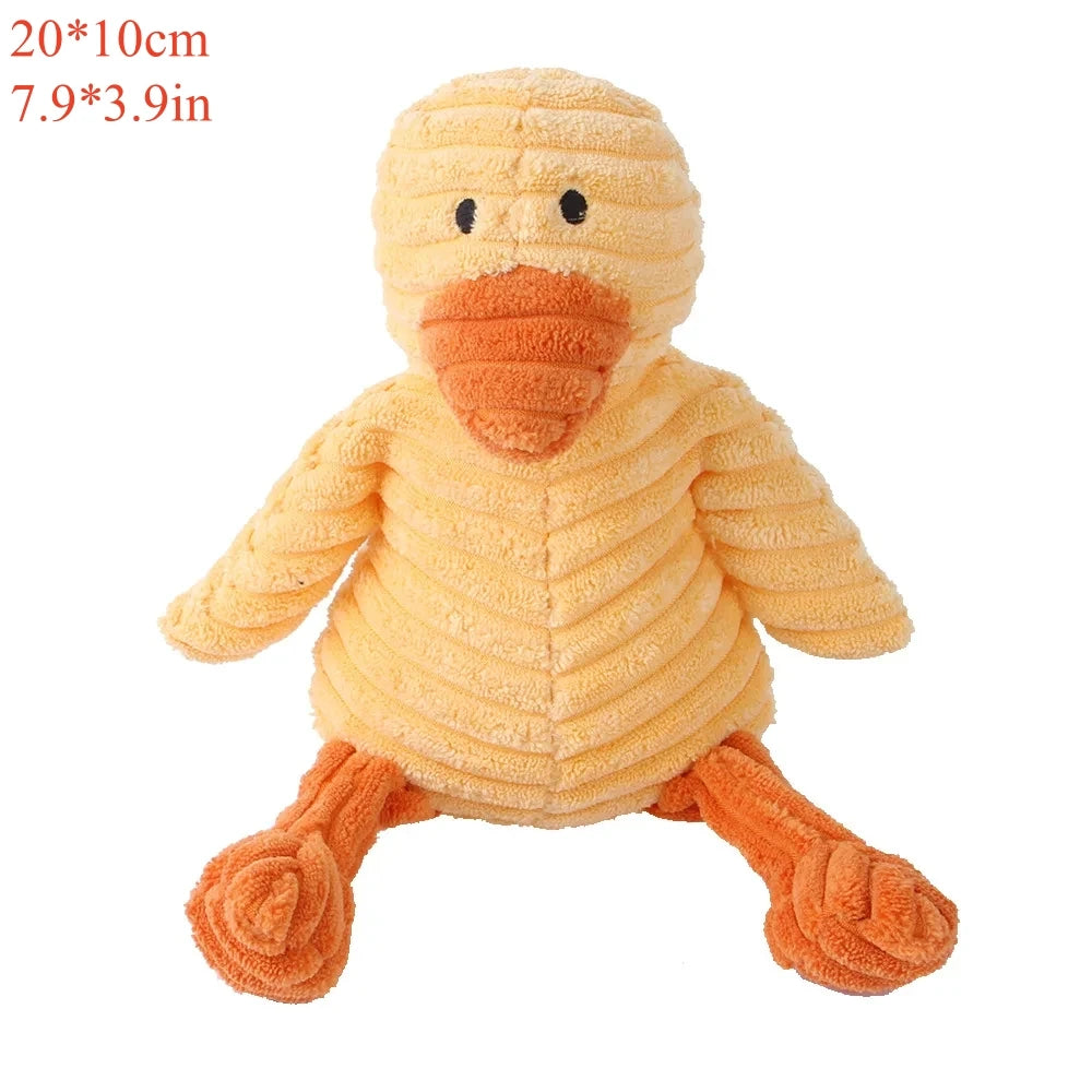 Corduroy Animal Squeaky Plush Dog Toy