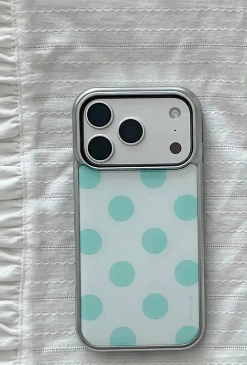 Mint Green Polka Dot Phone Case for iPhone