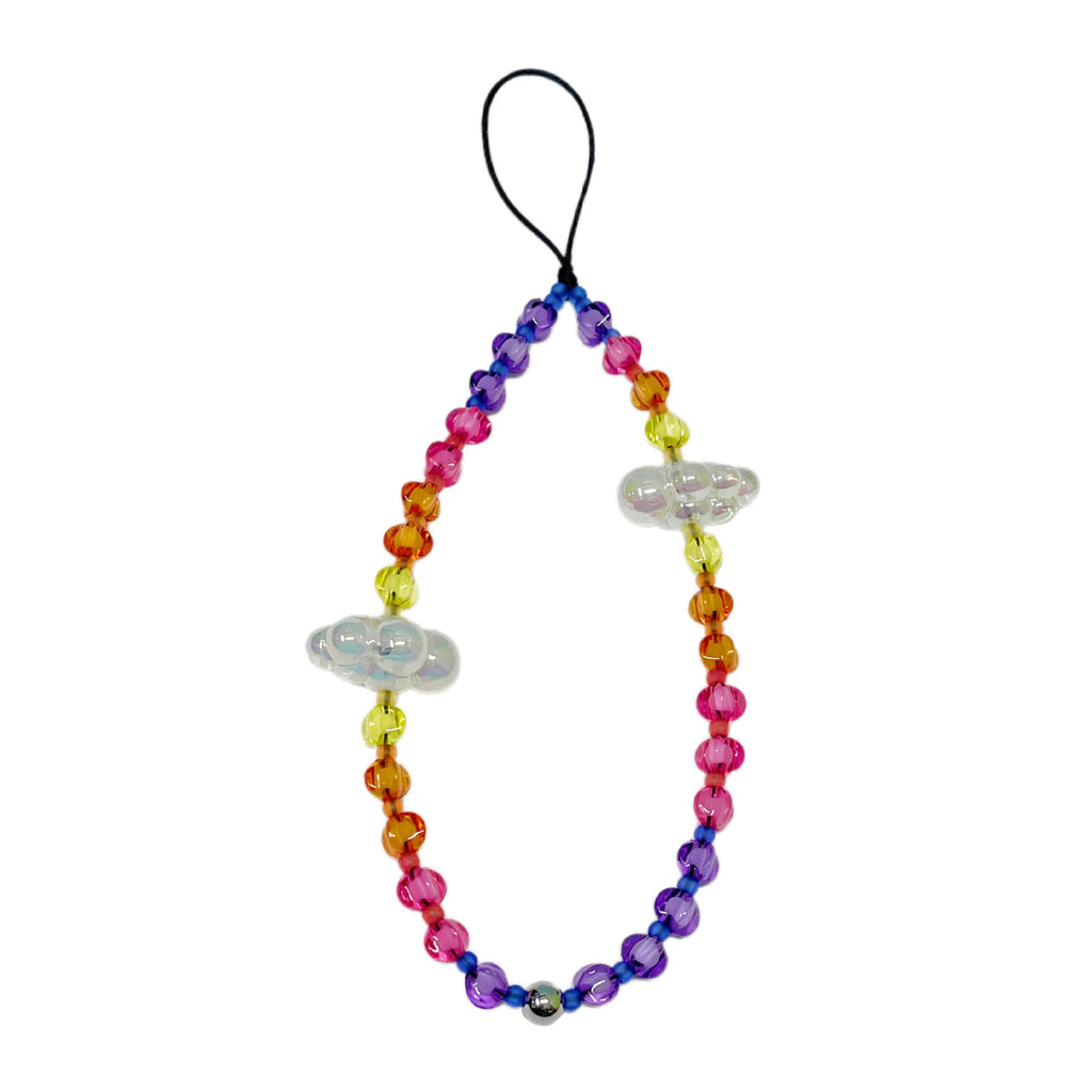 Colorful Cloud Beaded Phone Charm