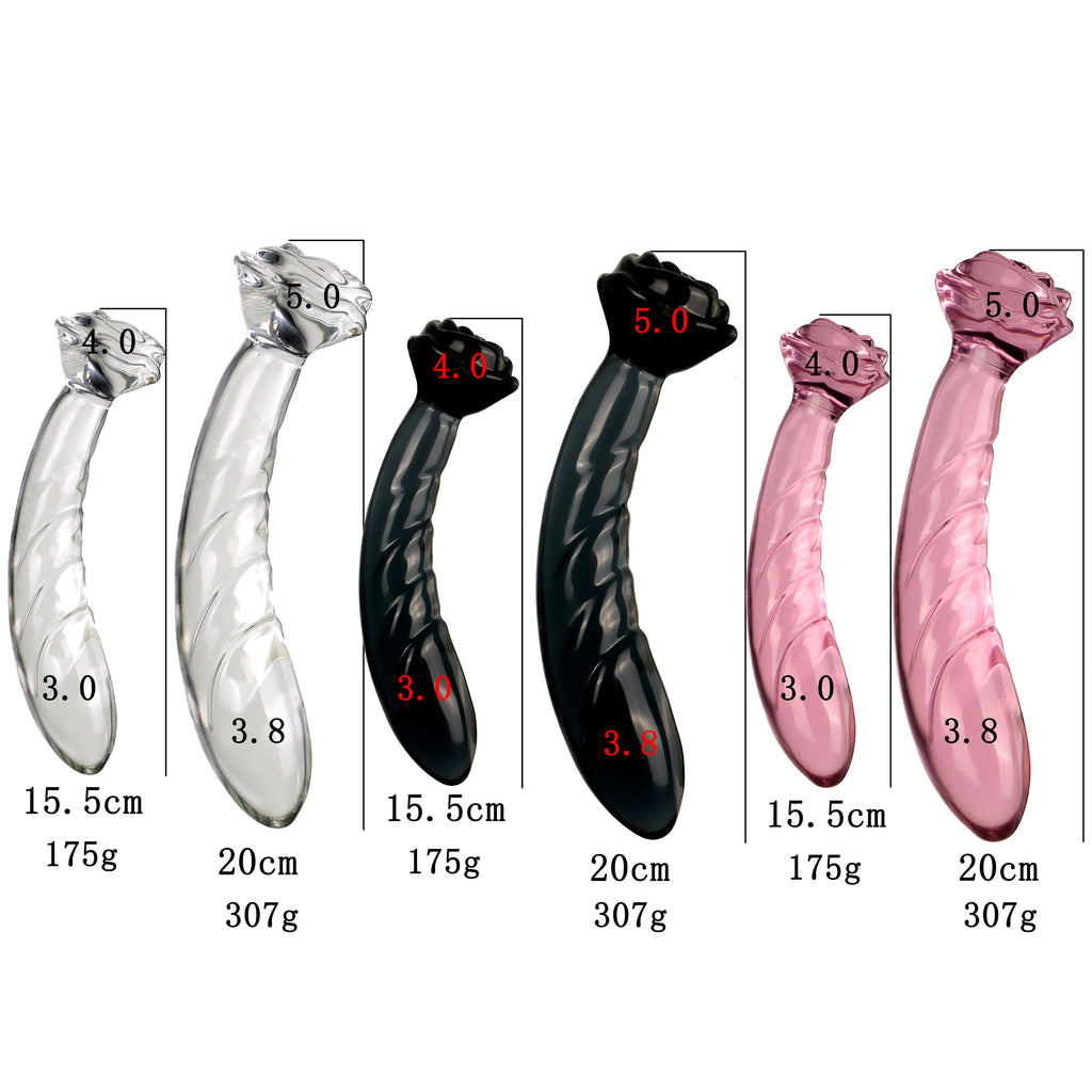 Flower Crystal Glass Anal Plug – 3 Colors