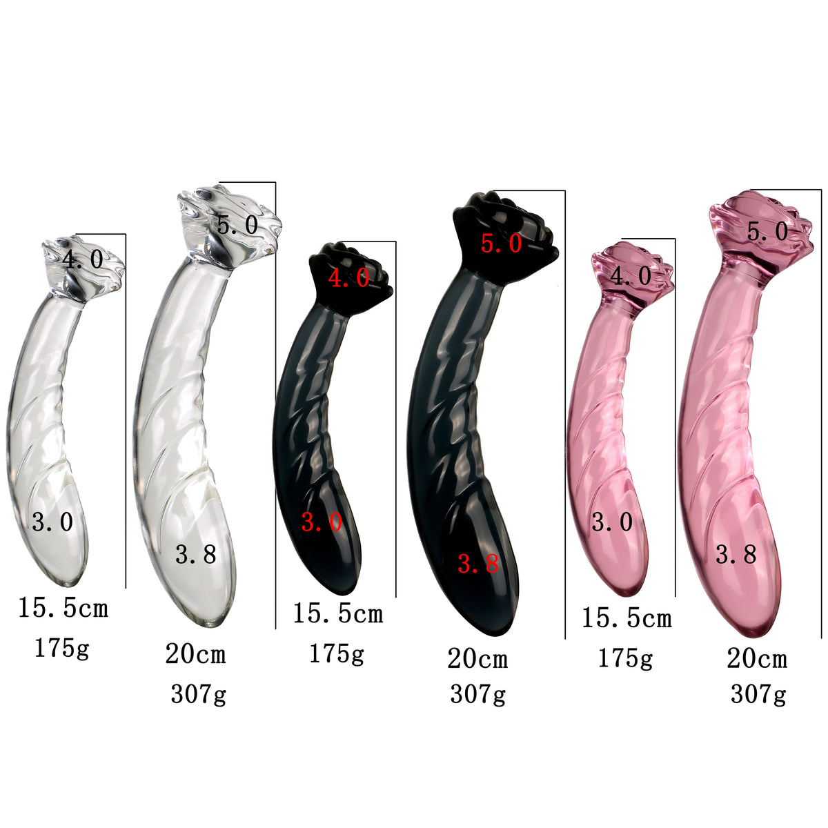 Flower Crystal Glass Anal Plug – 3 Colors