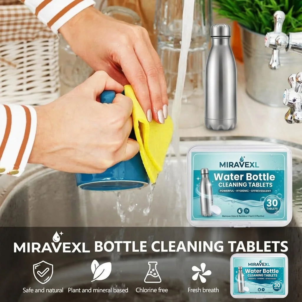 Water bottle cleaning tablets Tumbler Insulated & Reusable Water Bottles Removes Stubborn Stains &OdorsIncludes a straw brush