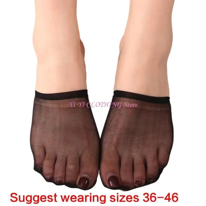 Women Invisible Forefoot Socks High Heel Shoes Toe Cover with Grip Nonskid Sheer Mesh No Show Liner Toe Top Half Socks