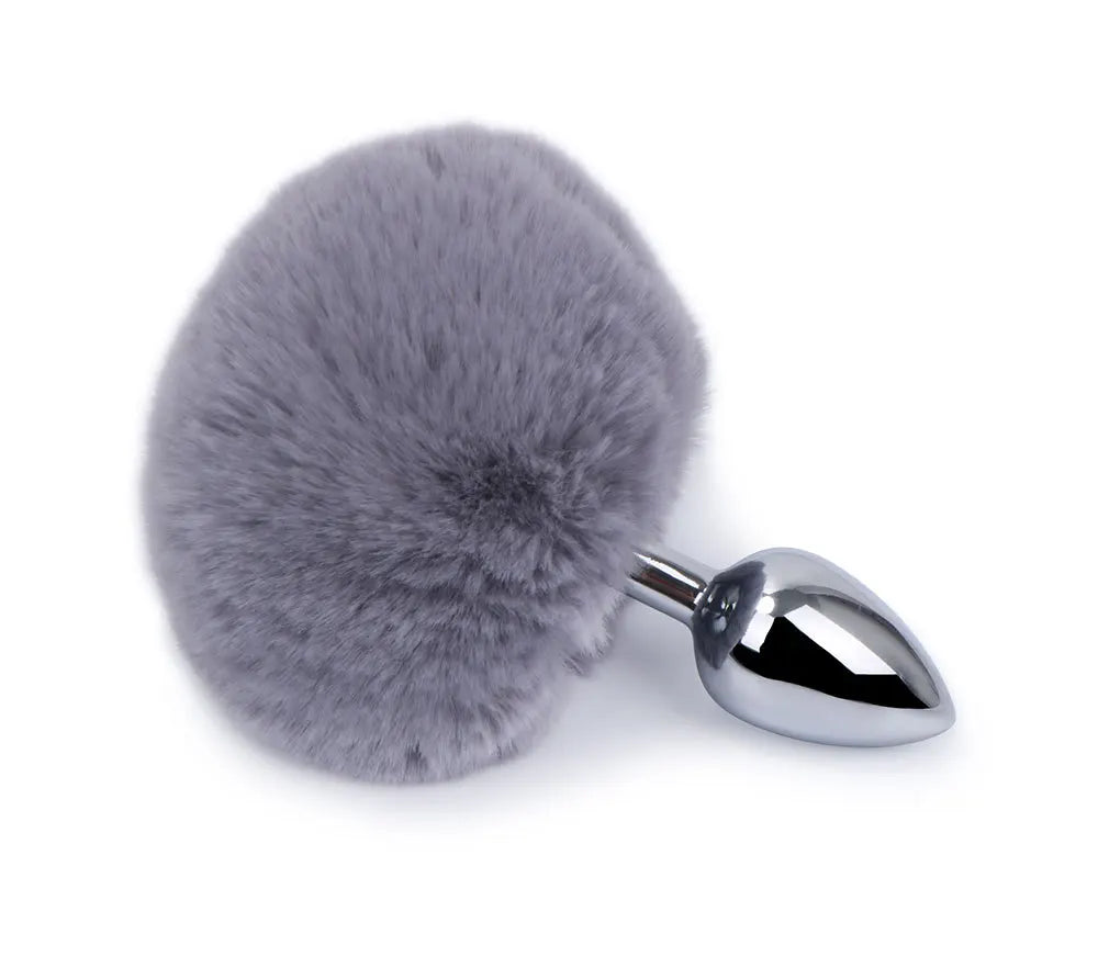 Stainless Steel Rabbit Tail Anal Plug