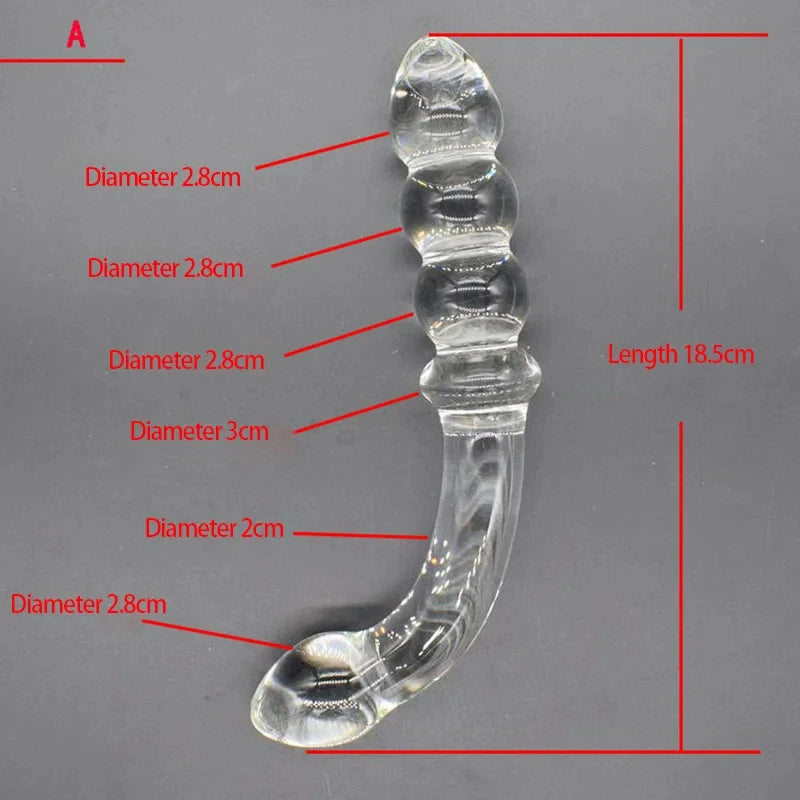 Crystal Glass Double-Ended Anal Bead Plug