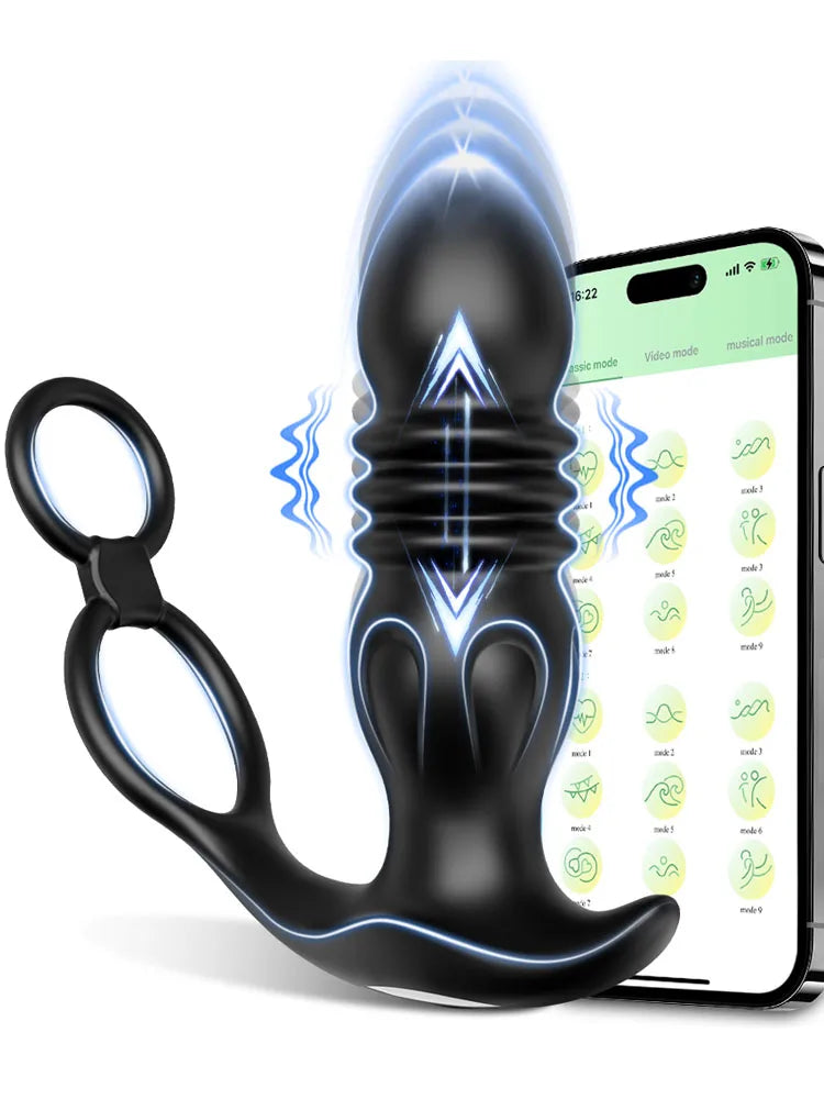 App-Controlled Thrusting Prostate Massager with Ring