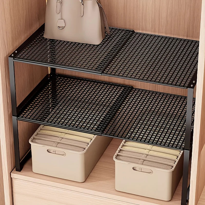 Expandable Stackable Wardrobe Shelf Organizer