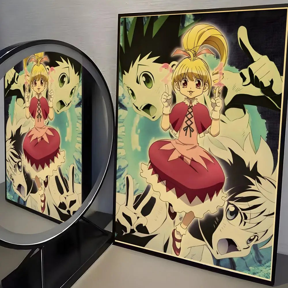 Anime H-Hunter X Hunter Poster Stickers Mural Painting Self-Adhesive Wall Decals for Bedroom Living Room Home HD Decor Gift