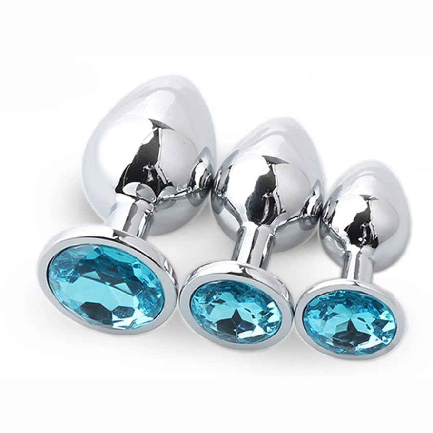 Colorful Crystal Metal Anal Plug – 3 Sizes