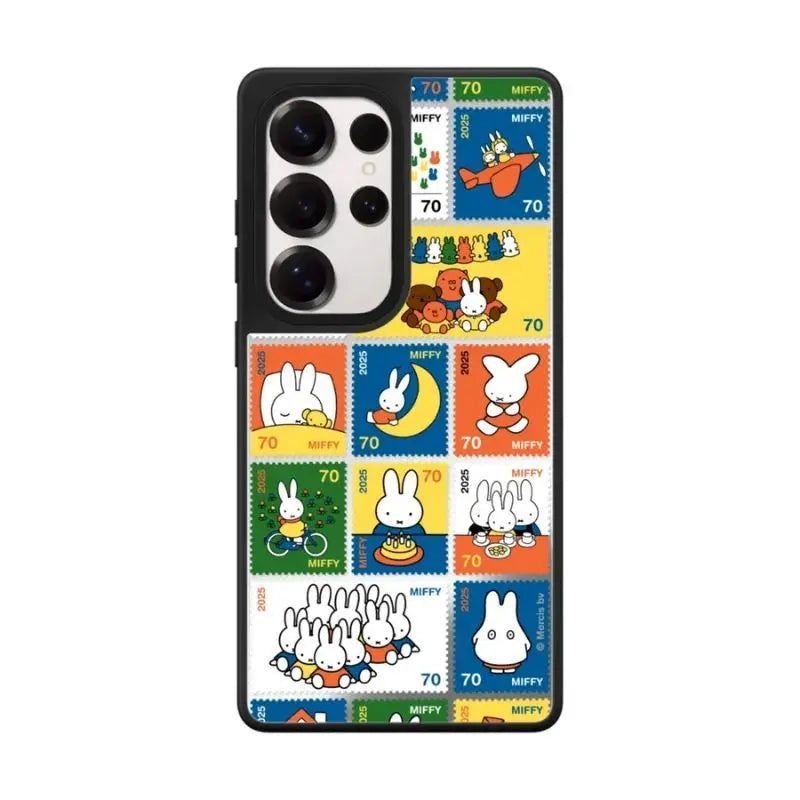 Kawaii Miffy Phone Case Cute Cartoon Design MagSafe S25ultra S24 S23 Mirror Surface Anti-drop Protection Case