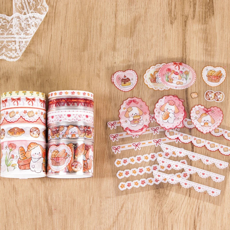 Kawaii Washi Tape & Sticker Scrapbooking Set