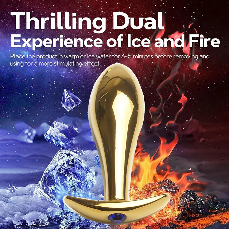 Crystal Diamond Metal Anal Plug with Anchor Base