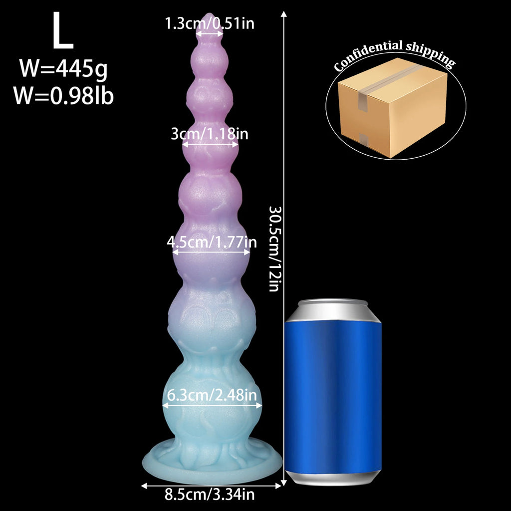Long Flexible Silicone Anal Bead Plug