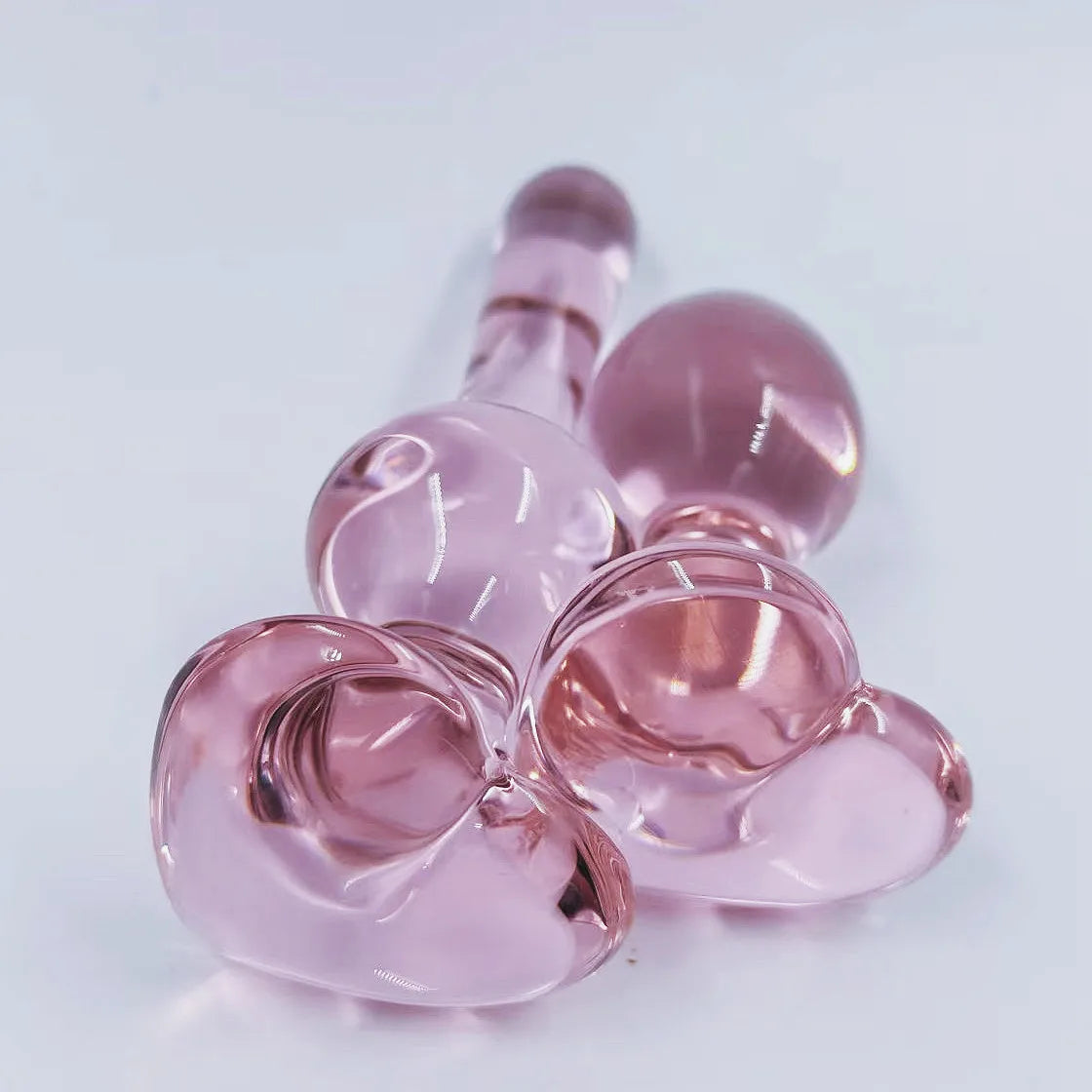 Pink Crystal Glass Anal Plug