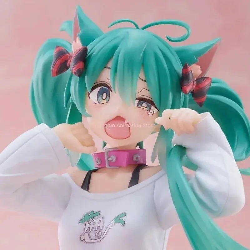 In Stock  Hatsune Miku Nekomimi T-Shirt Ver. Vocaloid Collectible Anime Figure Model Toys