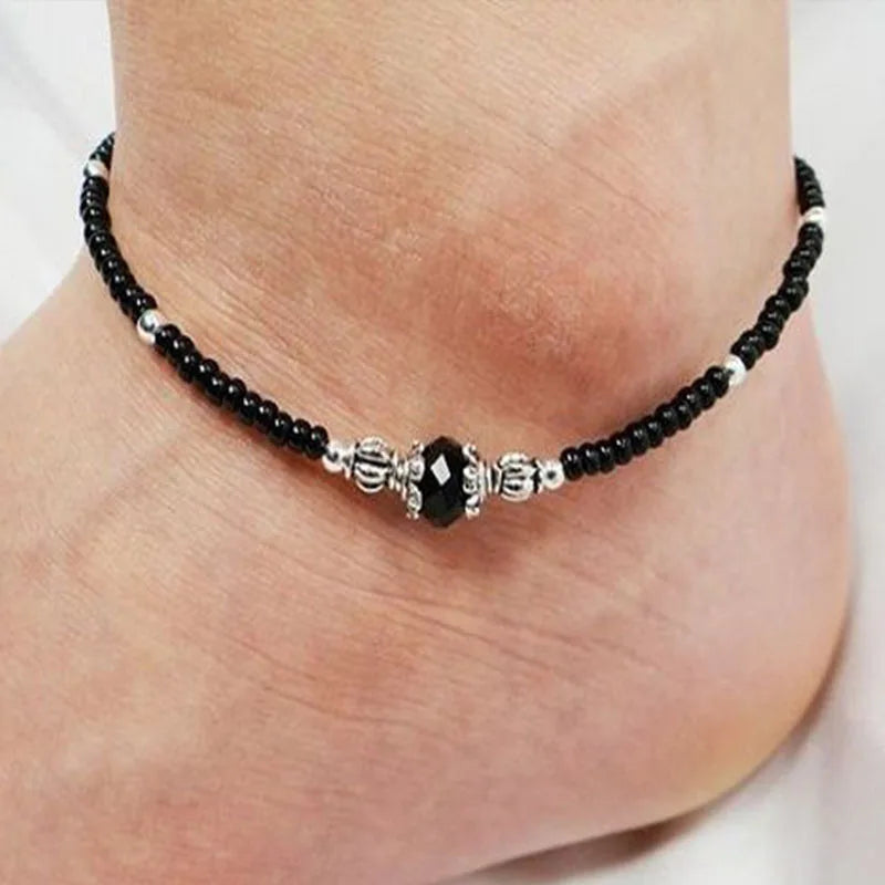 Women's Boho Lotus Chakra Beaded Anklet