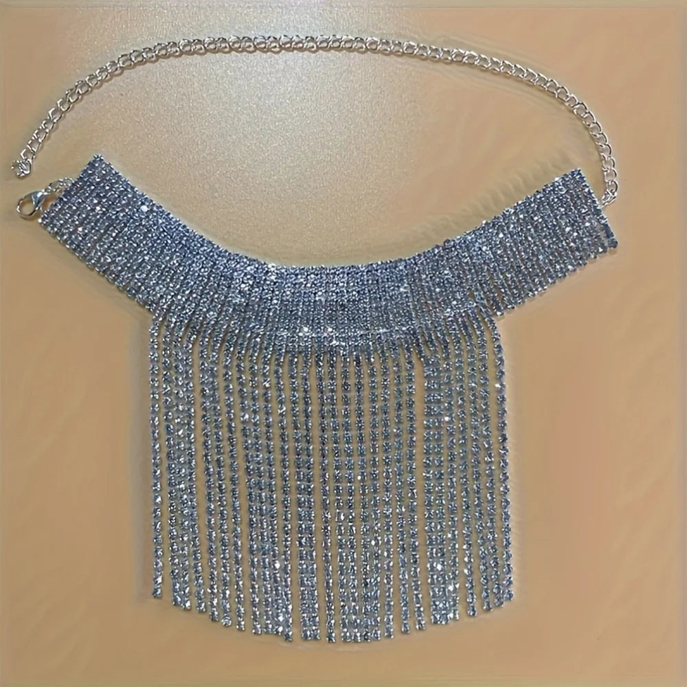 Rhinestone Tassel Anklet