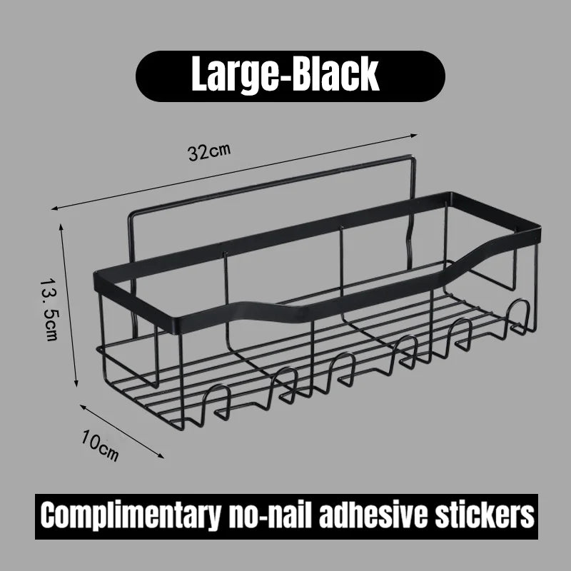 Bathroom Shelf Kitchen Storage Organizer Aluminum Alloy Shower Shelf Bathroom Accessories No Drilling Wall Shelf