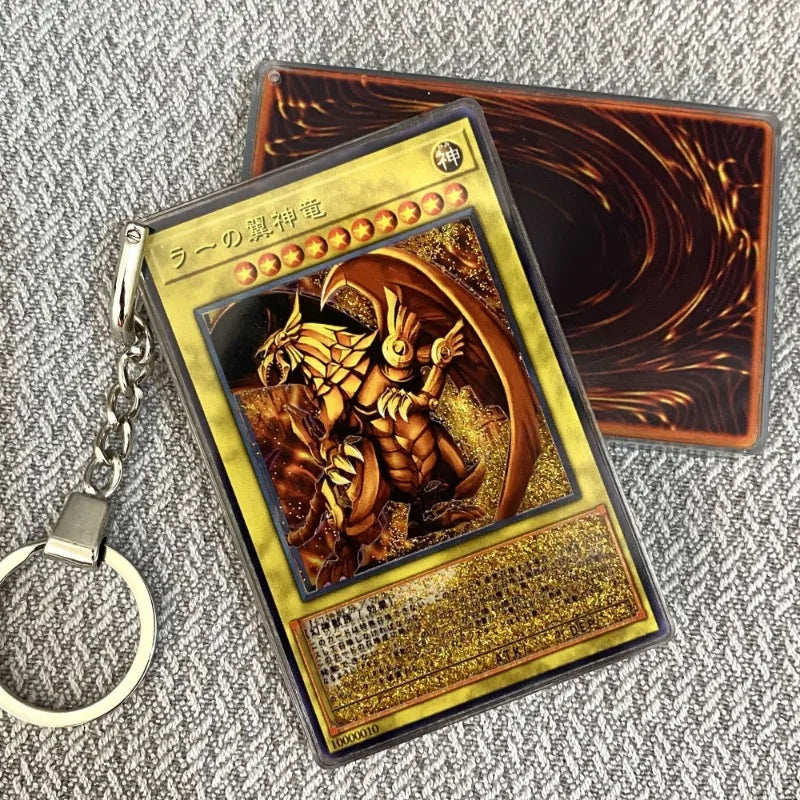 Yu-Gi-Oh!! Anime peripherals keychains creative cartoons cool personalities DIY handmade quicksand cards car schoolbag pendants