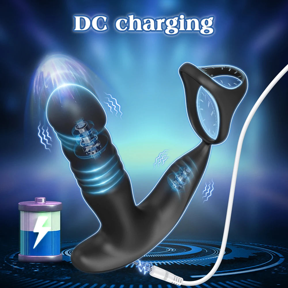 App-Controlled Thrusting Prostate Massager with Ring