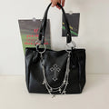 Gothic Chain Faux Leather Tote Bag