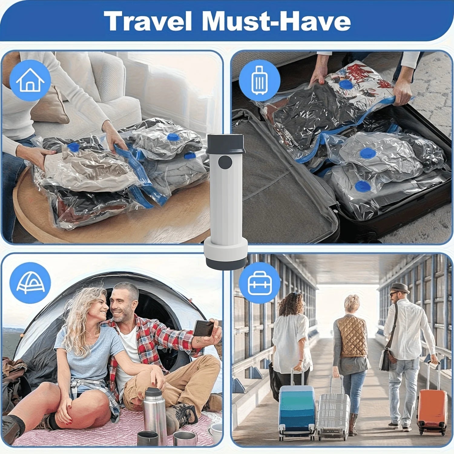 Vacuum StorageBags with Electric Pump USB Rechargeable,Thick Compression Space Saver Bags for Travel Clothes Comforters Wardrobe