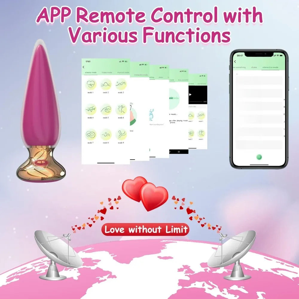 App-Controlled Rechargeable Vibrating Anal Plug – 9 Modes