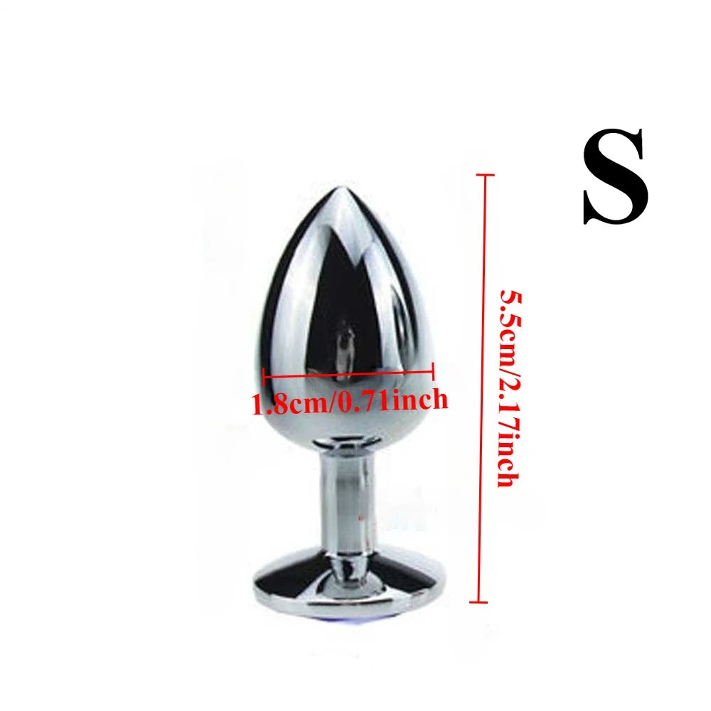 Crystal-Tip Stainless Steel Anal Plug