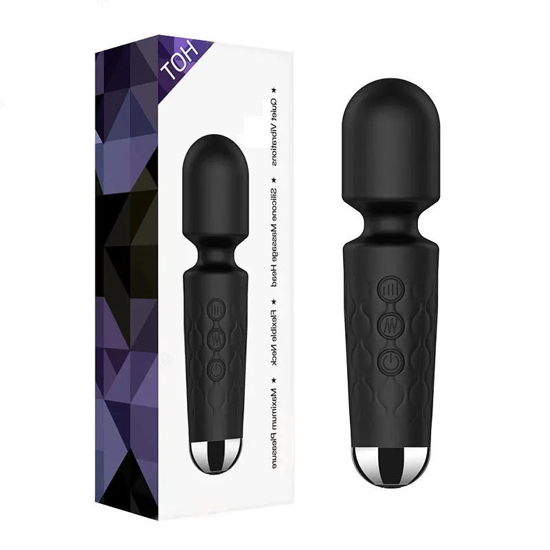 Rechargeable Mini Wand Vibrator – 20 Patterns/8 Speeds