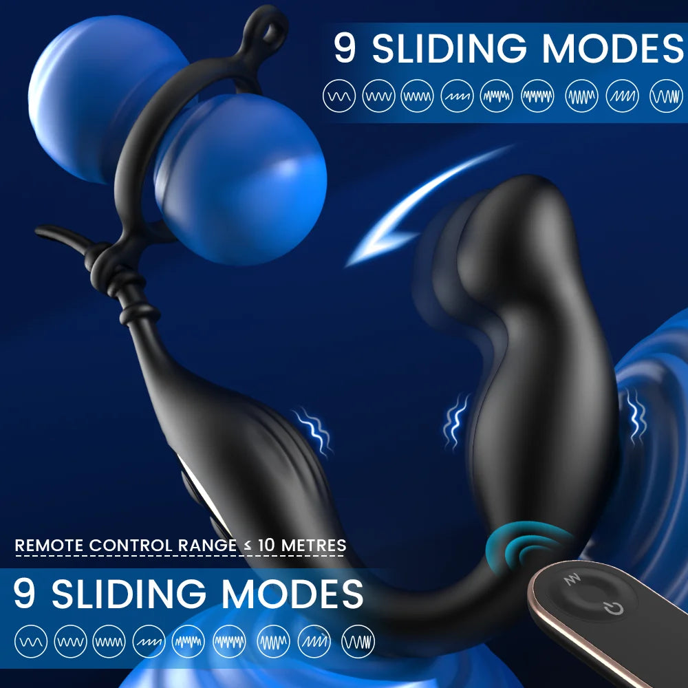 9-Mode Prostate Massager with Triple Rings