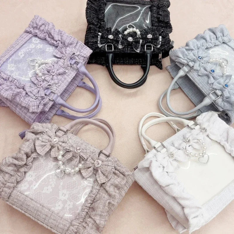 Ruffle Bow Transparent Ita Bag
