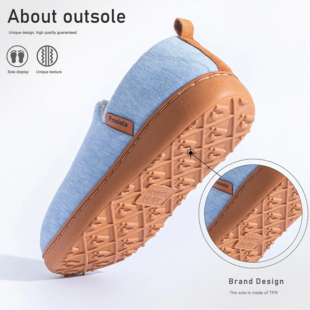 Women's Platform Slippers with TPR Sole Warm Memory Foam Wedge Cushion Non Slip House Shoes for Indoor Comfort