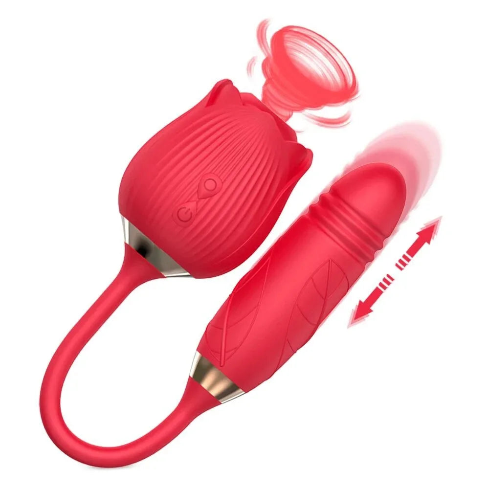 3-in-1 Rose Suction & Telescopic Vibrator