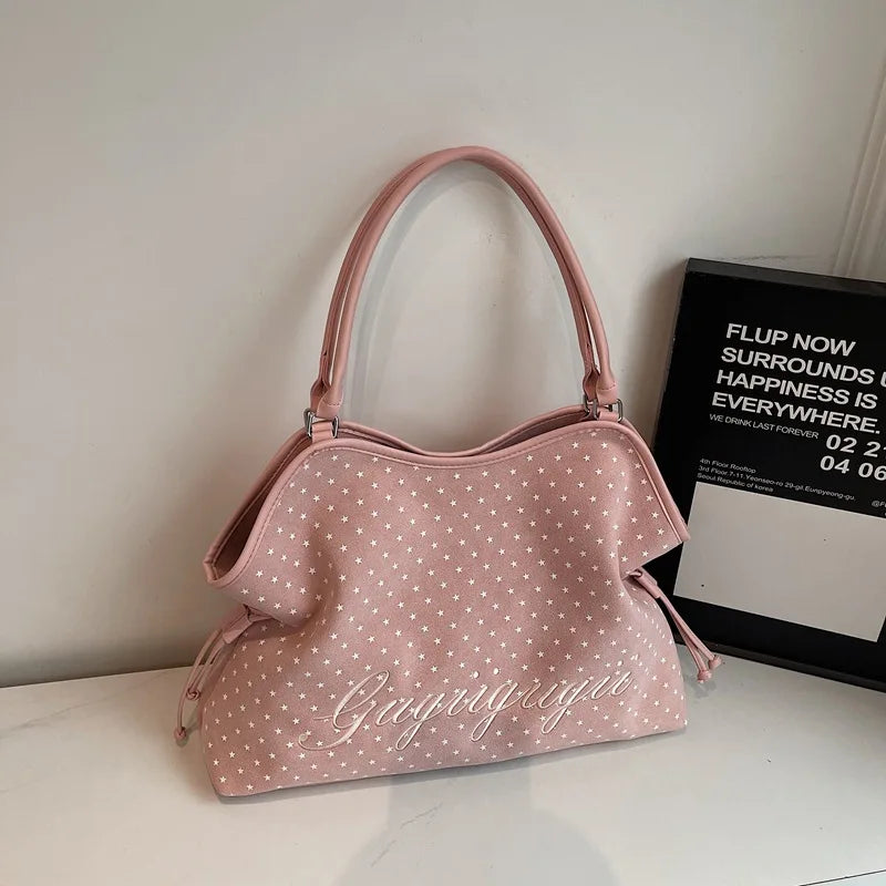 Polka Dot Leopard Print Shoulder Bag