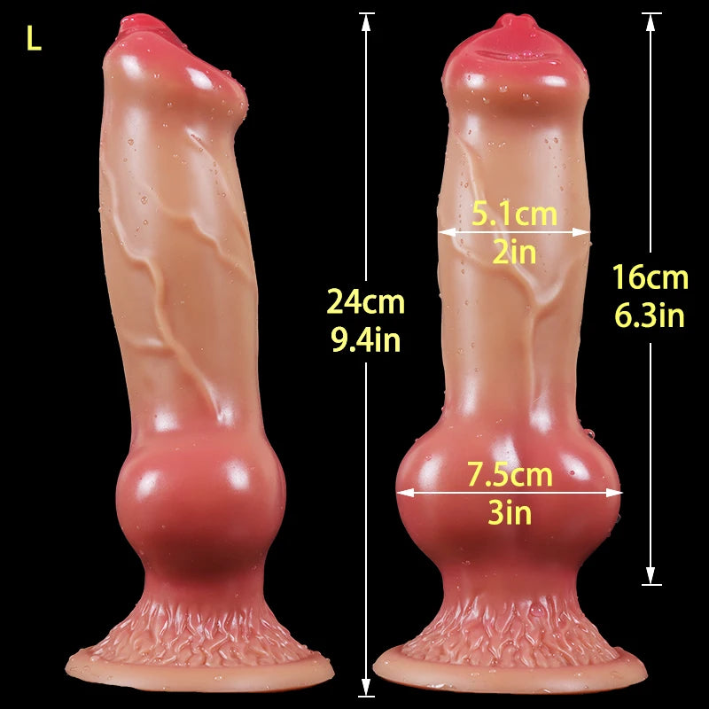 Large Animal-Style Dildo with Suction Cup