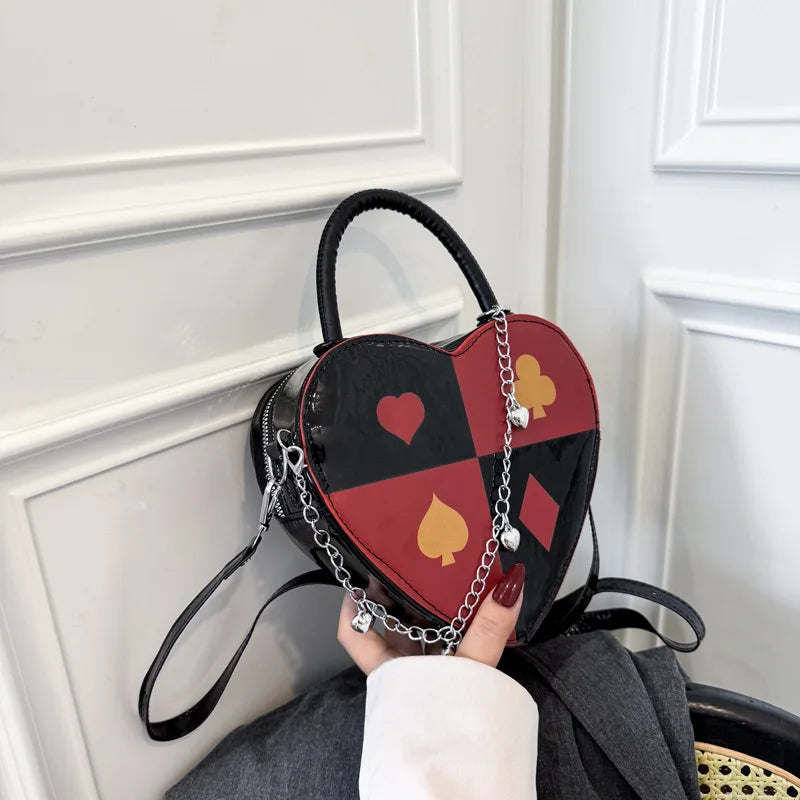 Heart-Shaped Chain Shoulder Bag