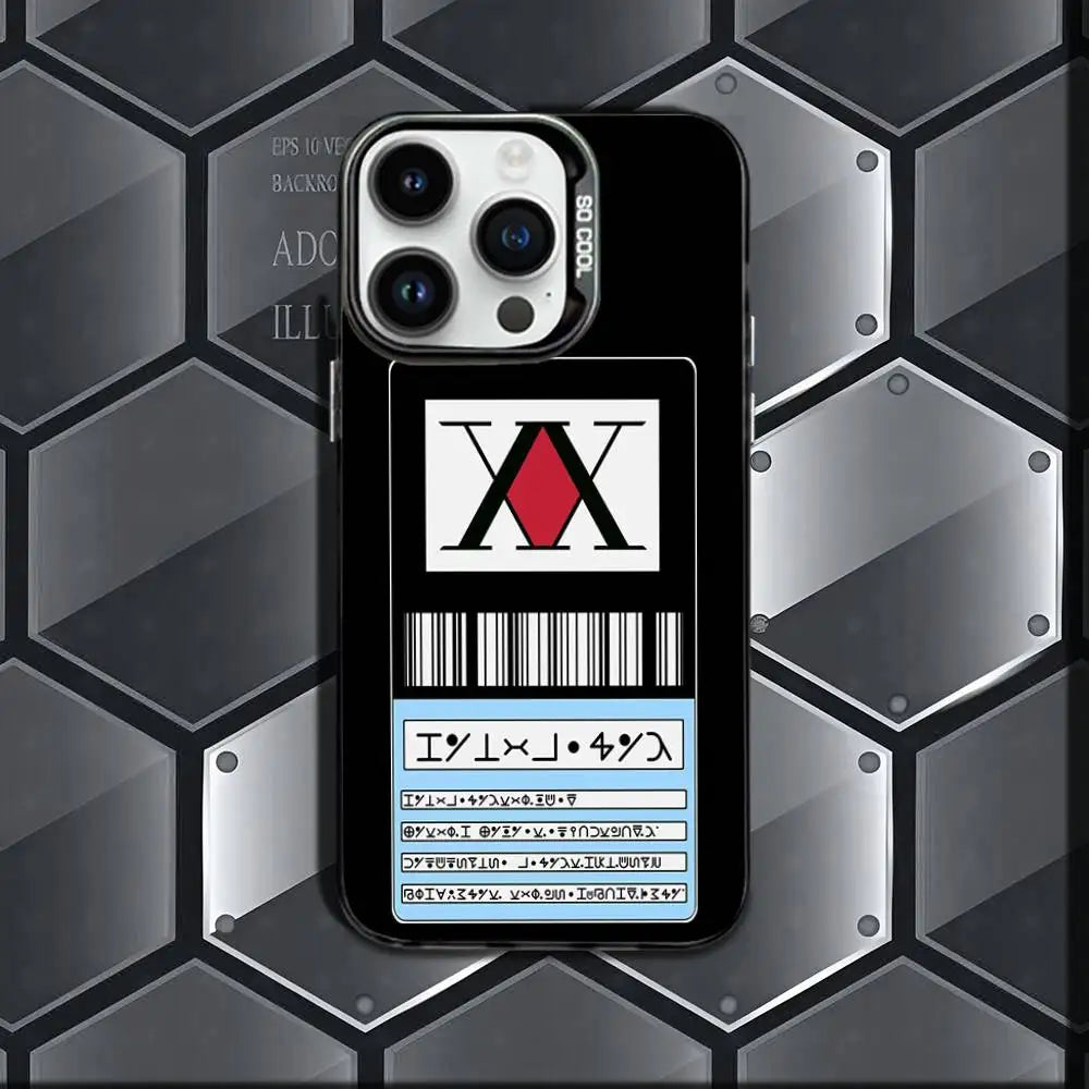 H-Hxh Hunter X H-Hunter License Phone Case IMD Phone Case For IPhone 17,16,15,14,13,12,11 Pro Max Plus Color Silver Cover BLACK