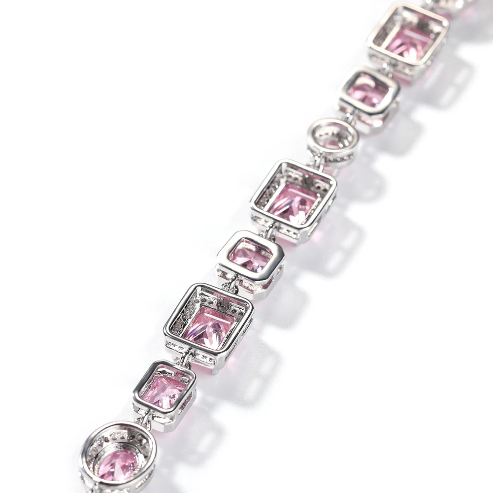 Pink Zircon Charm Bracelet