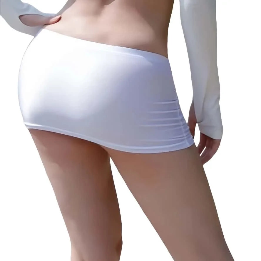 Sexy See Through Black Slim Ultra Thin Mini Short Skirts Bodycon Wrap Hips Silk Skirt for Woman Spring Summer Fashion Lingerie
