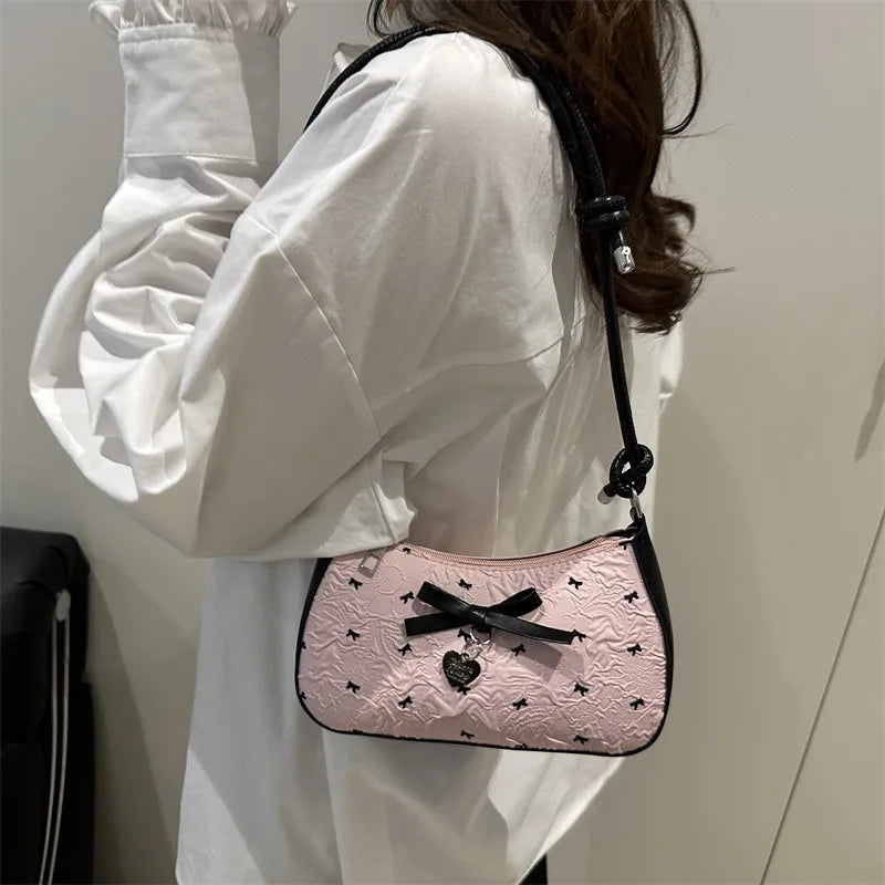 Pink Bow Mini Square Shoulder Bag