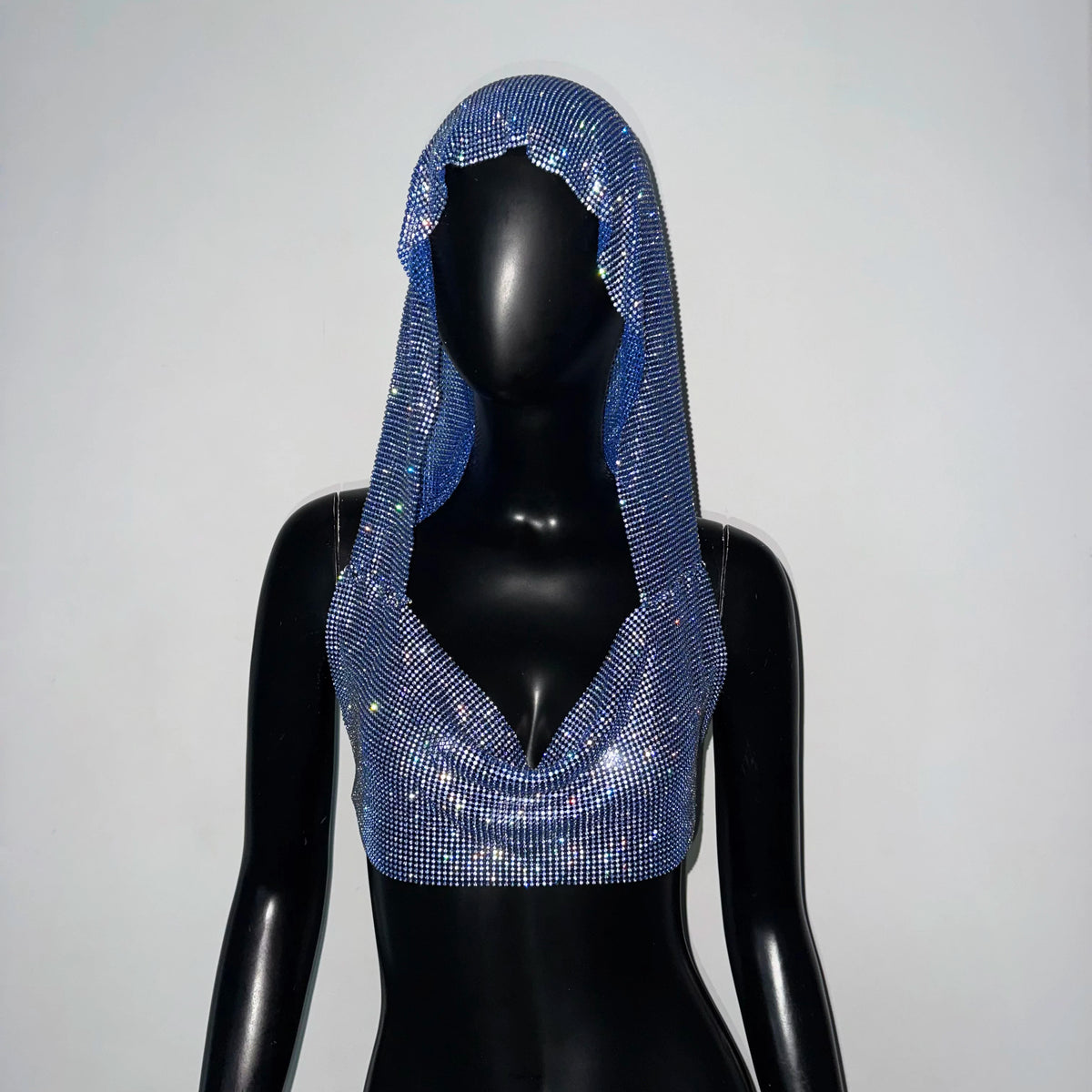 Women's Rhinestone Fishnet Crop Tank Top